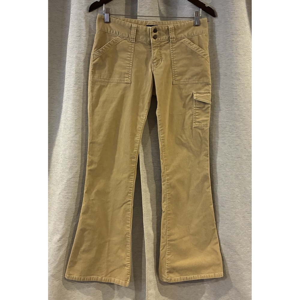Vintage Abercrombie & Fitch Y2k Low Rise Corduroy Flare Pants Beige Women's 2
